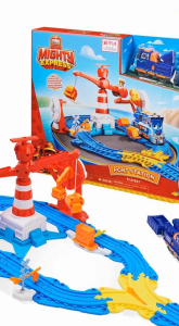 Mighty Express -Bộ Đồ Chơi Chính Hãng Ga Cảng Express Siêu Xịn - Tàu Mechanic Milo Độc Quyền Cần Cẩu Nam Châm Siêu Ngầu