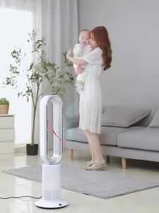 Stand Fan Standing Tower Fan Electric Standing Fan Strong Wind Tower Fan Bladeless Fan Air Circulation Cooling and Heating Dual-Purpose Bladeless Fans 风扇