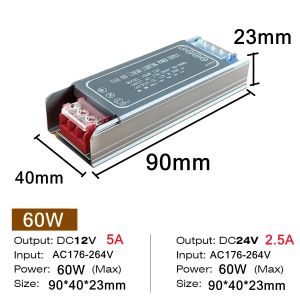 DC 12V 24V Switching Power Supply AC176-264V LED Light Driver Power Adapter 60W 100W 200W 300W 400W Mute Lighting Transformers