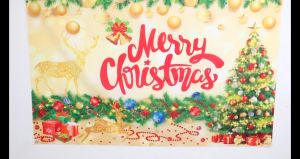 Elegant Festive Christmas Fabric Banner Backdrop 100cm x 150cm - Abstract Holiday Seasonal Wall Art Decor