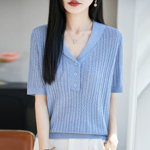 SHEHAN | Elegant Loose Pearl Flax T-Shirt