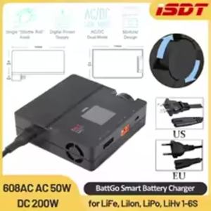 ISDT 608AC AC 50W / DC 200W 8A BattGo Smart Battery Charger Discharger for RC 1-6S Lipo LiFe LiHv RC FPV Racing Drone Quadcopter