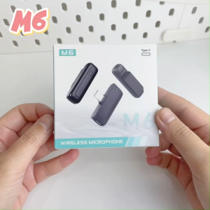 ไมโครโฟนไร้สาย รุ่น M6 ( Type-C ) แบบหนีบพกพาง่าย ระยะสัญญาณ 20 เมตร พร้อมโหมดตัดเสียงรอบข้าง/ เสียงก้อง ส่งจากไทย!!!