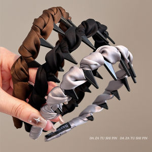 Korean Style Satin High Hairline Hairband Womens Daily Wear Face Washing Anti-Slip Toothed Headwear Fashionable Hair Accessories