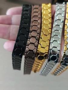 Vòng Tay Nam Bằng Hợp Kim Titan Từ Tính Hạt Hình Lục Giác Rộng Có Thể Tháo Rời Phụ Kiện Thời Trang Món Quà Lý Tưởng Cho Ngày Của Cha