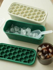 Khay Đá Silicon Cấp Thực Phẩm Có Nắp Và Thìa Dễ Rửa Khay Đá Rời Phụ Kiện Nhà Bếp Dụng Cụ Nhà Bếp Dụng Cụ Nấu Ăn
