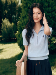 SEIFINI | Dopamine Style Short Sleeve Knit Cardigan Zippered Polo