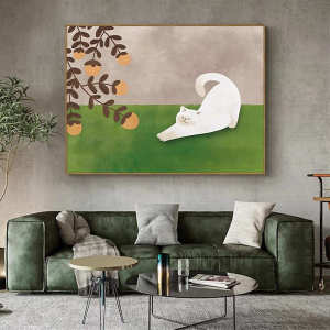 ภาพตกแต่งห้องรับแขกเรียบง่าย ภาพสัตว์น่ารัก ภาพตกแต่งประตูทางเข้า ภาพติดผนังโซฟา ห้องนอน ภาพวาดฝุ่นเล็ก ภาพวาดฝังน้ำแข็ง