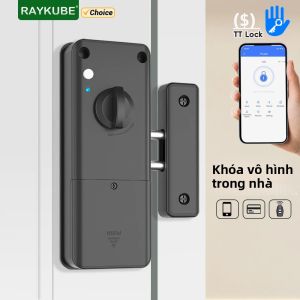 RAYKUBE RX02 TT Lock Khóa Thông Minh Vô Hình Bluetooth Với Thẻ IC & Điều Khiển Từ Xa Không Cần Khoan Cho Cửa Gỗ