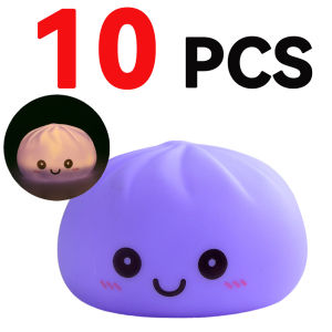 Bandai | 2026 dumpling squishy LED Night Light Living Room Cute Plastic Lamp Bedside Decor Creative Night Light Birthday Gift Decoration