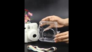 Crystal transparent case cover pouch shoulder strap for Fuji Fujifilm Instax 8 8 8s 9 25 camera