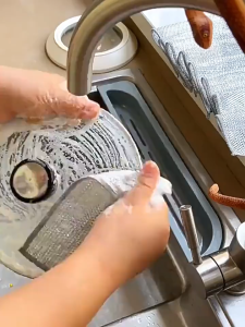 Kain Pembersih Daawat Keluli 3PCS 3 Layer Steel Wire Cleaning Cloth Stain Rust Remove Dishwash Rag Scouring Kain Dawai Besi 钢丝布