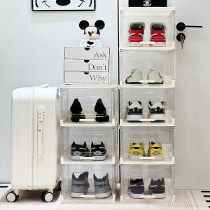กล่องรองเท้าใสอะครีลิก กล่องจัดระเบียบรองเท้า พื้นฐานของห้องน้ำ ชั้นวางรองเท้า กล่องจัดระเบียบสำหรับบ้านและอพาร์ทเมนท์