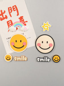 Adorable Cartoon Smiley Face Fridge Magnet Soft Rubber Rainbow Decorative Sticky Notes Magnetic Absorption Home Decor