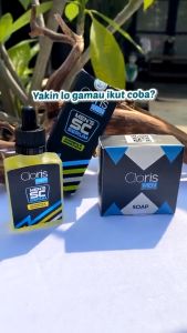 Clorismen Soap 80gr + SC Serum - Pembersih  wajah Atasi Kusam Berminyak Anti Aging Moisturizing 30ml Penghilang Bekas Jerawat dan Bopeng