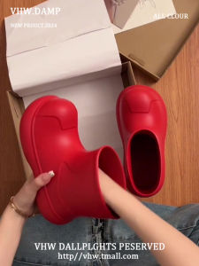 Giày Đi Mưa Màu Đỏ Cho Nữ Mùa Hè 2024 Giày Bốt Ngắn Chống Thấm Nước Chống Trượt Nhẹ Thoải Mái Cho Trẻ Em Và Thanh Thiếu Niên