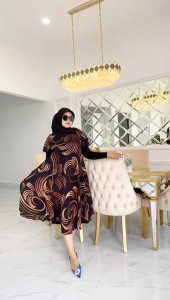 Daster Payung Jumbo Franda Motif Lukis Batik Sakura Pekalongan Baju Dress Piyama Rayon Panjang Wanita Dewasa Remaja Putri Bumil Busui