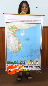 Mẫu 3 Hot! Tranh Nẹp treo Bản Đồ Việt Nam 34 tỉnh thành