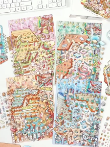 [Xuân Hạ Thu Đông Lớn] Sticker 3D MiniScape 3D Bộ Dán Cảnh Quan Trang Trí Mô Phỏng Thực Tế