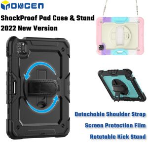 INOVAGEN Ốp Máy Tính Bảng Tích Hợp Chân Đế Và Dây Đeo Vai Có Khe Cắm Bút/Cho Pad 109 Air 5 Pro 11 12.9 2022Mini 6 Miếng Đệm Chống Sốc Quân Sự