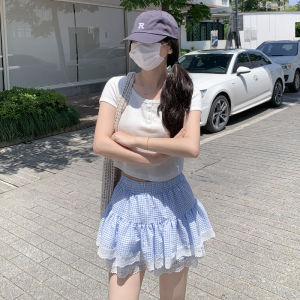 Váy Xếp Ly Ren Ngọt Ngào Cho Nữ Mùa Hè Váy Chữ a Che Mông Váy Midi Chống Hở Hang