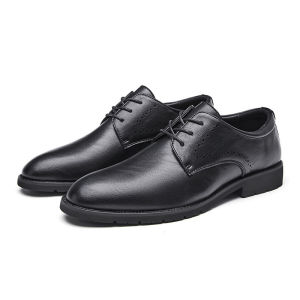 Spring Summer Soft Bottom Mens Shoes British Style Comfortable Leather Pointed Toe Business Casual