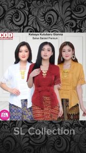 Atasan Kebaya Kutu Baru Encim Modern Lengan Pendek Warna Putih Cerah| Merah Maroon / Kebaya Wisuda Mewah / Kebaya Akad Nikah Tunangan Moderen / Kebaya Wanita Remaja Dewasa Terbaru Gianna