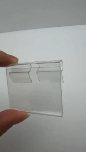 100Pcs Clear Shelf Retail Price Tag PVC Merchandise Sign Display Holder Label Display Holder for Supermarket