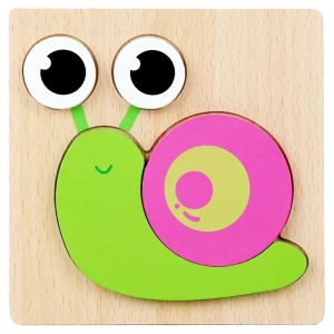 3D Wooden Puzzles Snail Elephant Animal Tangram Kids Toy Early Educational Puzzle Toys Intelligence Jigsaw Childrens Toy Gifts