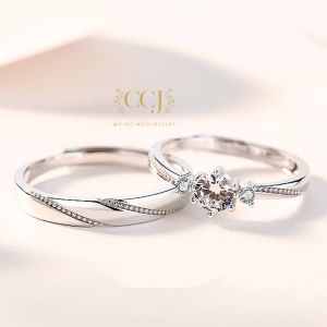 Cincin Couple Silver Adjustable S11 | Pasangan | Nikah | Lamaran | Hadiah | Tunangan 925 Perak | Aksesoris Pria Wanita