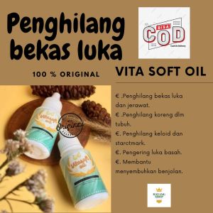 VITA SOFT OIL / MEMBANTU MENGHILANGKAN BEKAS LUKA CACAR JERAWAT DAN STRECHMARK. .