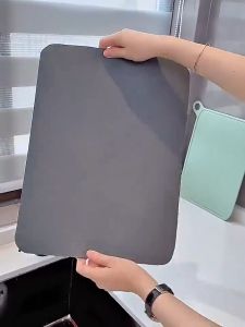 Kitchen Dish Drying Mat Super Absorbent Anti-slip Coffee Mat Drainning Mat Waterproof and Oilproof Hide Stain Rubber Placemats Coasters Diatomite Mat Anti Mold Bathroom Cushion Drain Mat
