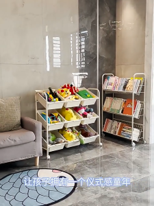 【SG Stock】 Kids Toy Storage Cabinet Toy Storage Rack Toy Storage Organizer Box Movable bookshelf picture book rack