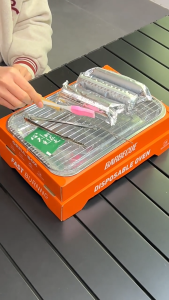 Portable Bamboo Charcoal BBQ Grill Set with Volcanic Rock - Indoor/Outdoor Portable BBQ Kit