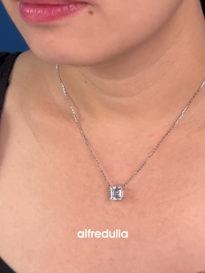 Alfredulla Solitaire Aascher L Zirconia Necklace