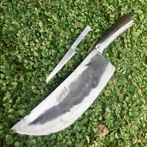 Pisau Daging baja lancip-pisau cacah super tajam-bladok super tajam-bladok cacah tulang pande jawa-pisau daging baja asli serbaguna