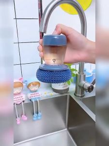 TookJai ฝอยขัดหม้อสแตนเลส ขัดกะทะ ที่จับสามารถใส่น้ำยาล้างจานได้