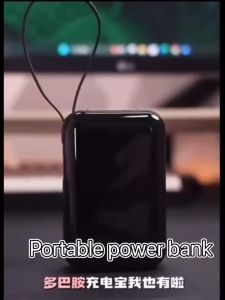 100% Original Powerbank Mini Pocket 80000mAh Powerbank with Built-In Cord 2.1A Fast Charging with 4 Cable Mini Power Bank - BUY 1 GIVE Surprise Gift