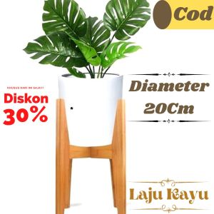 Standing Pot Tatatakan Rak Pot Bunga Kayu / Standing Planter