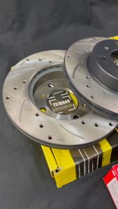 Illusion Proton Wira 1.6 / 1.8 Satria GTI 1.8 Front (Depan) Sport Disc Brake Rotor & Brembo Brake Pad 100% Original Anti Rusting