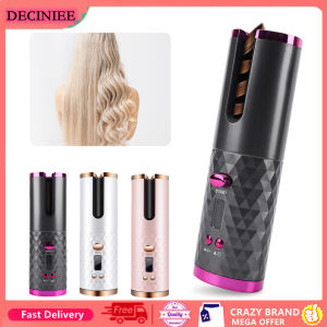DECINIEE Wireless Auto Curling Iron For Professional Hair Iron Curler USB Rechargeable Rotating Hair Curle Styling Tools