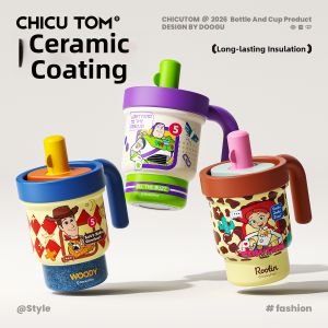CHICU TOM | Cốc Cách Nhiệt Có Ống Hút cho Phụ Nữ Sứ