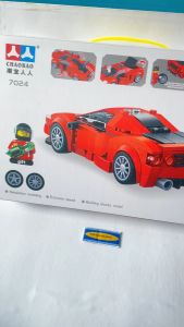 BUILDING BRICK BLOCK SUSUN MINIATUR MOBIL FERRARI FERARI ENZOO MERAH SPORT CAR BONGKAR PASANG