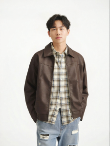 Hotwind | Mens Retro Biker Style Zipper Stand Collar PU Leather Jacket