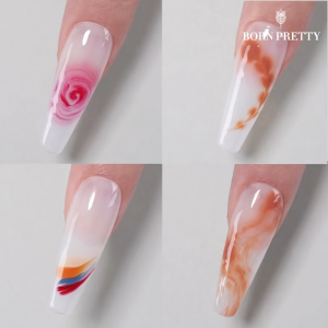BORN PRETTY 10ml Watercolor Nail Gel Clear Transparent Gradient Flower Effect Semi Permanent Soak Off UV LED Gel Nail Polish