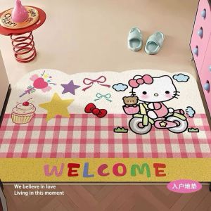 Cartoon Kitty Door Mat Customizable Indoor Entrance Mat Dust Removal Mat Kitchen Floor Mat Arch Shape Anti-Slip Strong Sound Absorption