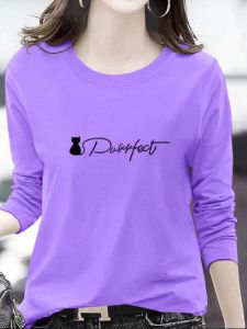 Cotton Long Sleeve Plus Size Loose Fitting T-shirt