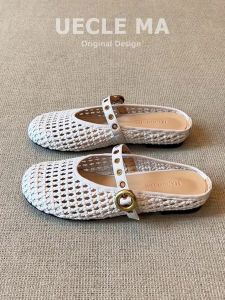 MASHUJIA | Leather Summer Womens Half Slippers
