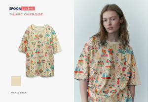 KAOS OVERSIZE PRIA/WANITA/SPOON/MOTIF PANTAI