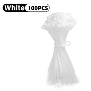 100 Reusable Cable Ties Cable Lock Loop Nylon Ties Removable Recyclable Mixed Colours Black White Replacement Tools